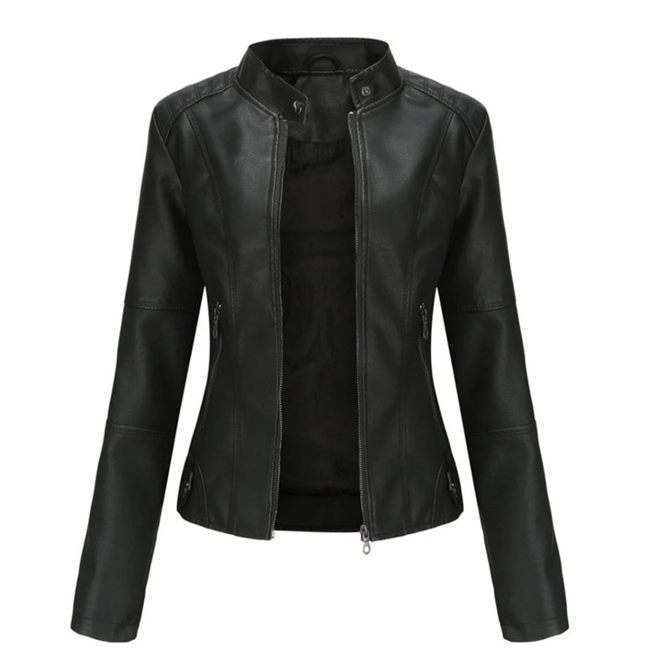 Veste de motard effet cuir pour femme avec col mao - Cleo