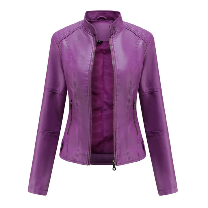 Veste de motard effet cuir pour femme avec col mao - Cleo