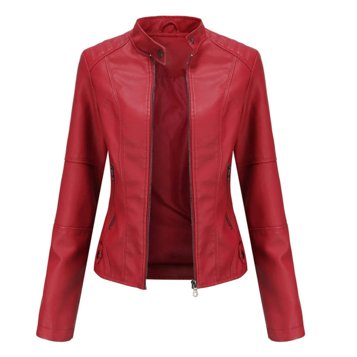 Veste de motard effet cuir pour femme avec col mao - Cleo