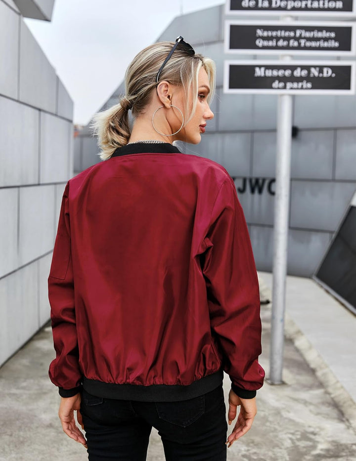 Blouson bomber court pour femme, finition satinée - Vianne