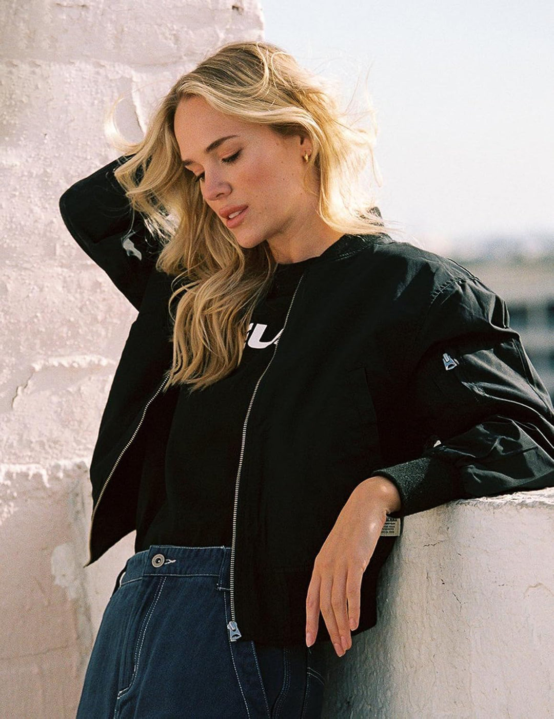 Blouson bomber court pour femme, finition satinée - Vianne