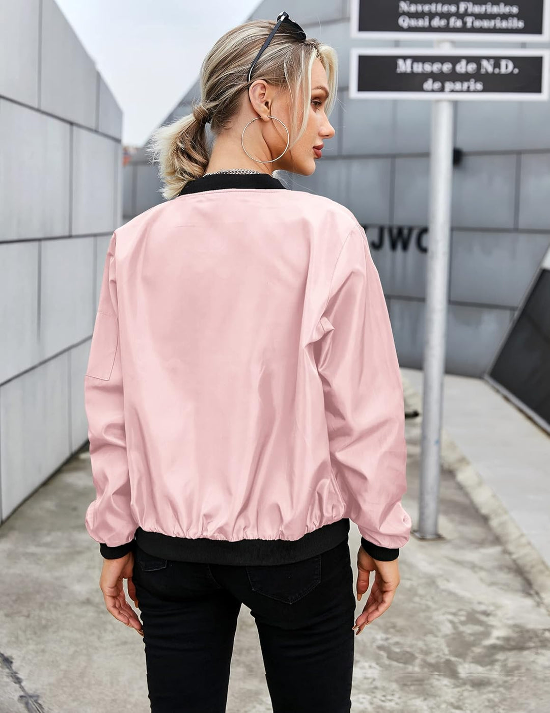 Blouson bomber court pour femme, finition satinée - Vianne