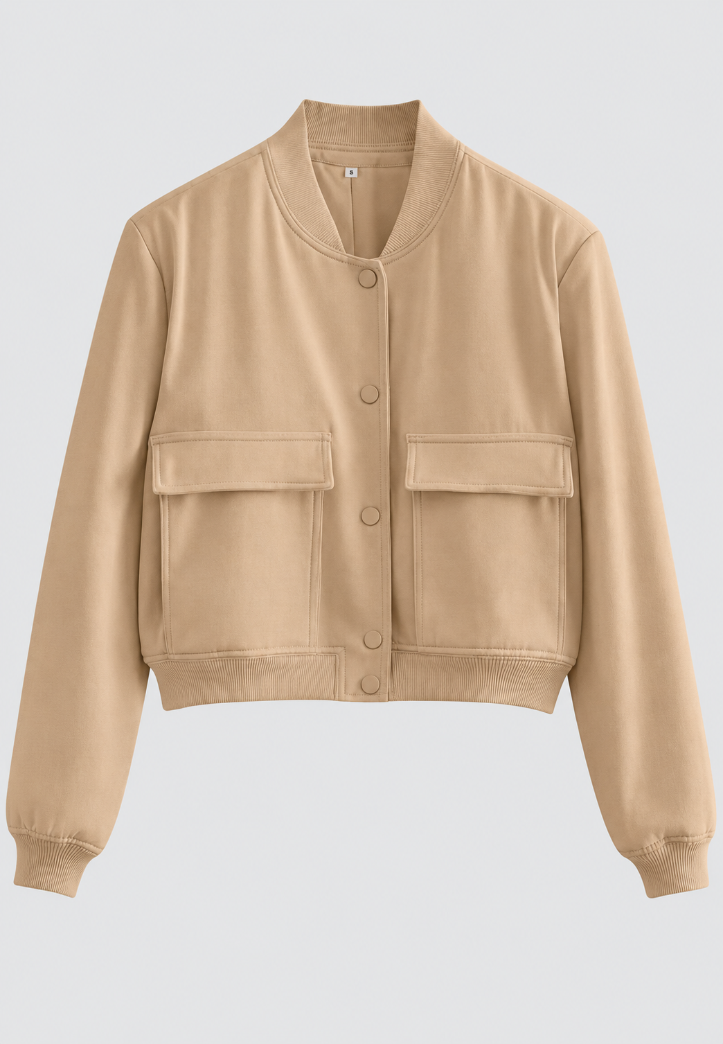 Blouson bomber court pour femme à boutons-pression - Mélisande