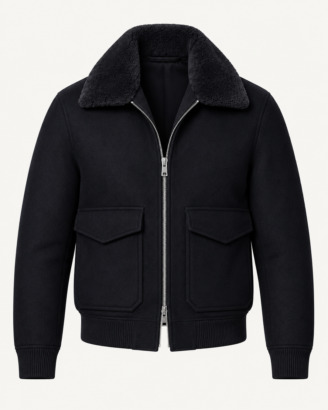 Veste bomber pour homme à col imitation fourrure et fermeture éclair - Cédric