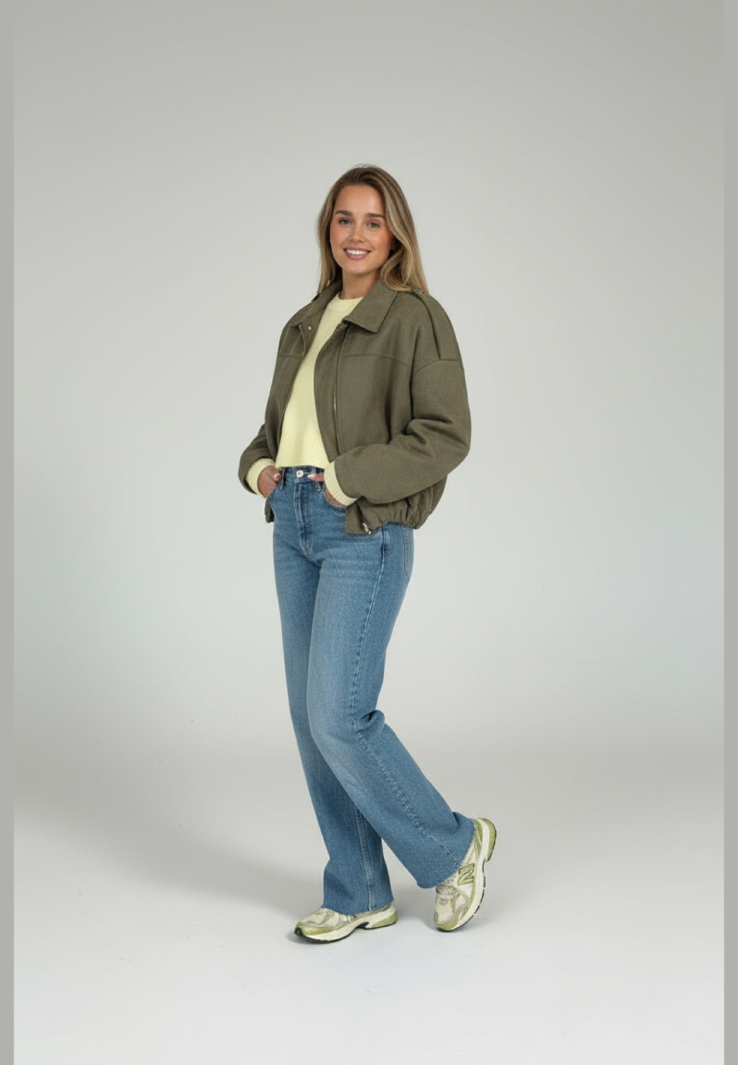 Blouson bomber femme effet daim à col chemise - Ottilie