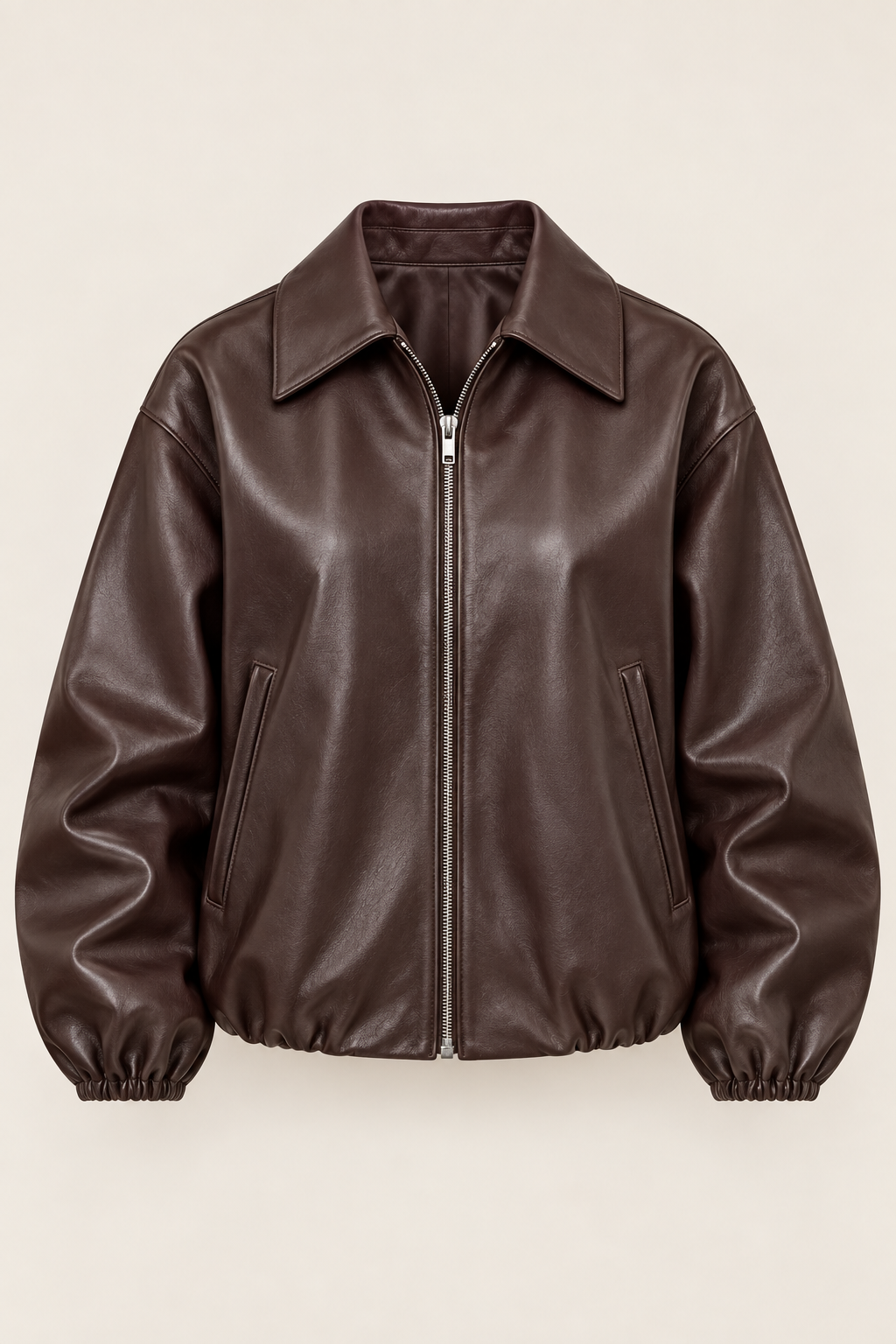 Blouson bomber femme effet cuir à col chemise - Maëva