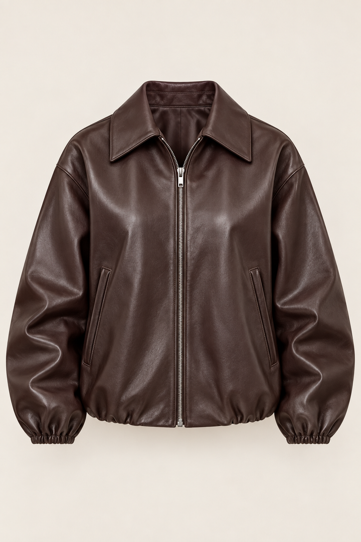 Blouson bomber femme effet cuir à col chemise - Maëva