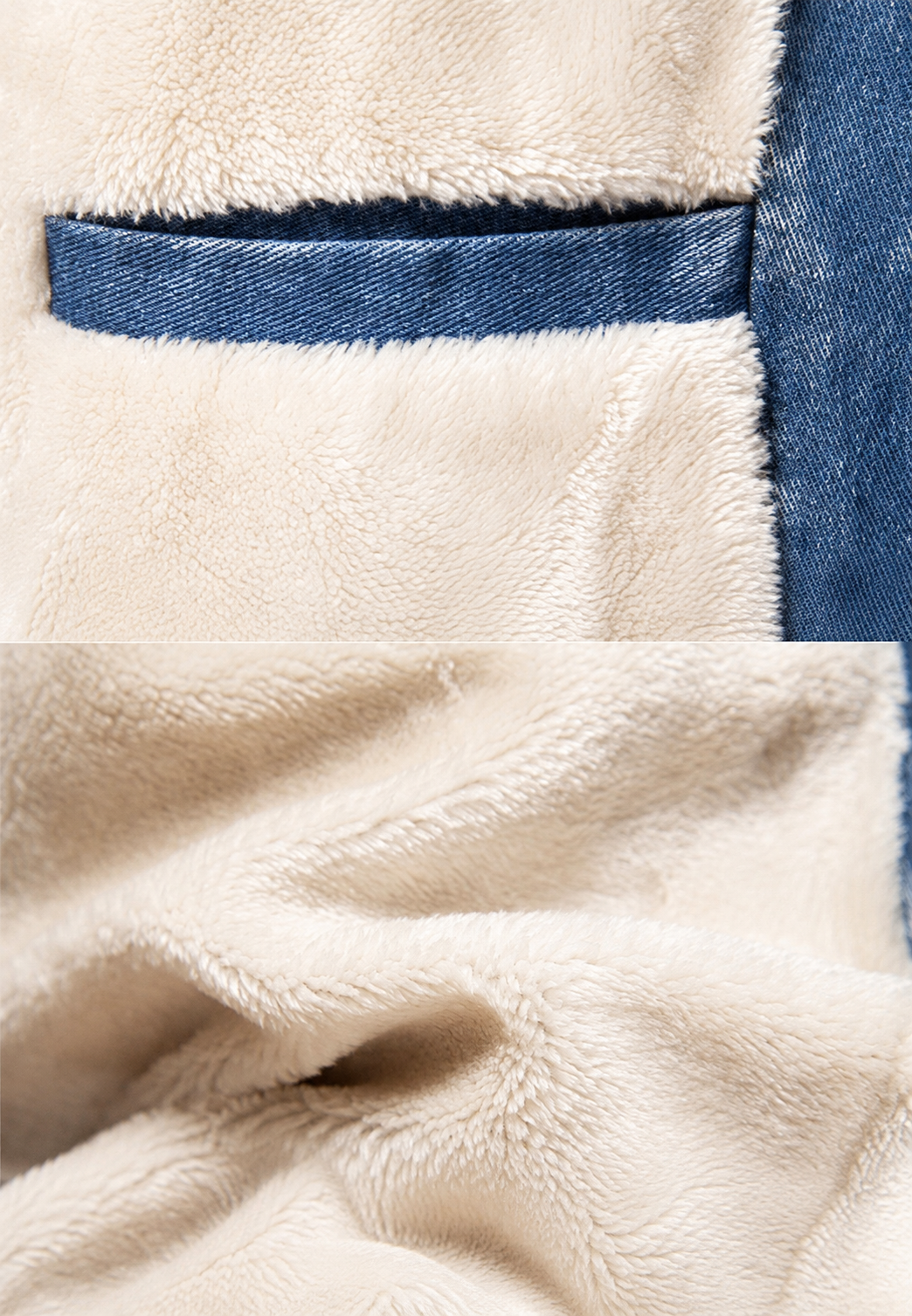 Veste bomber en jean avec doublure en polaire et fermeture éclair - Tobias