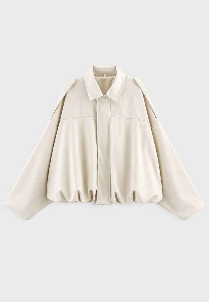 Veste courte pour femme effet daim à col chemise - Azucena