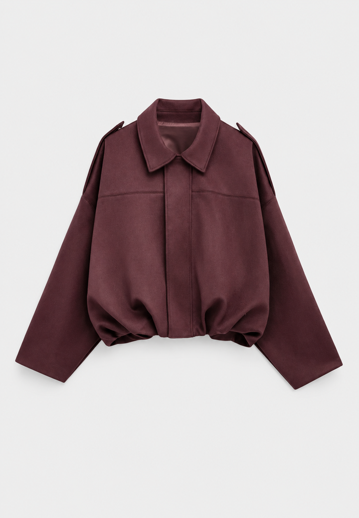 Veste courte pour femme effet daim à col chemise - Azucena