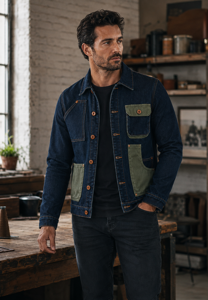 Veste en jean décontractée à multiples poches - Kilyan