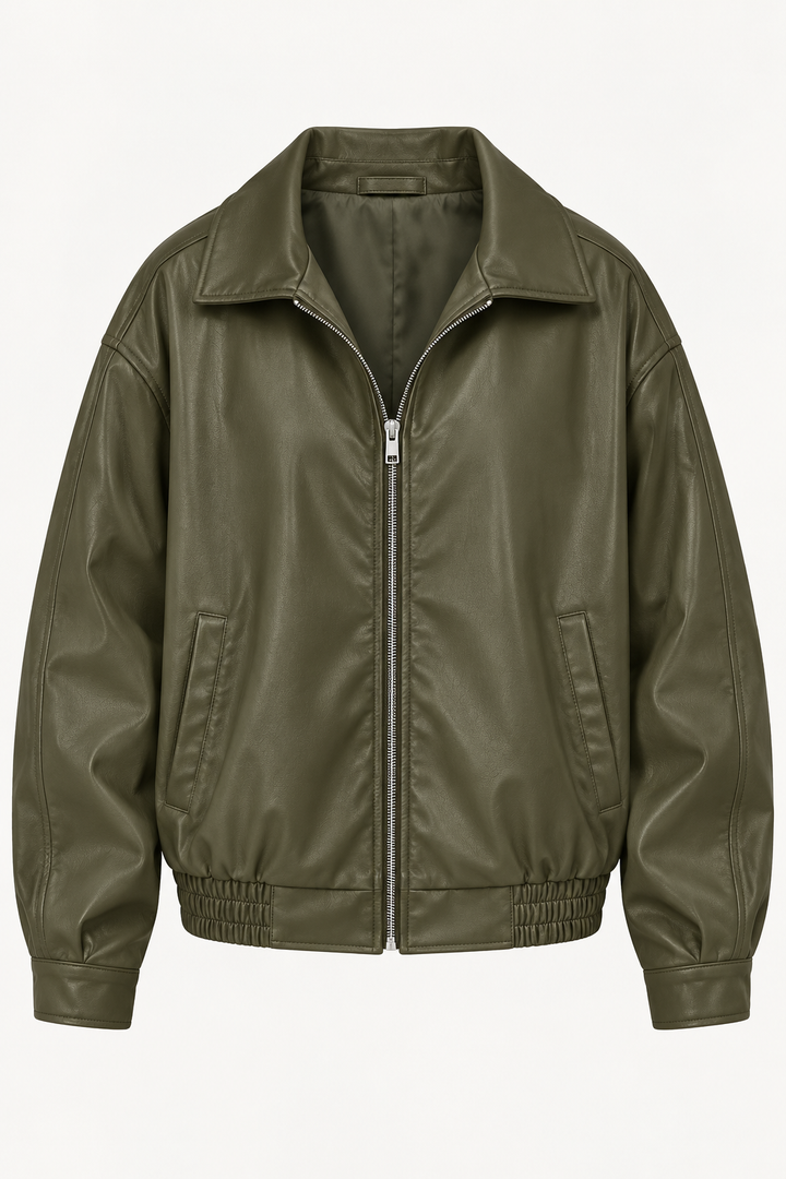 Veste oversize effet cuir pour femme, bas élastiqué - Alizée