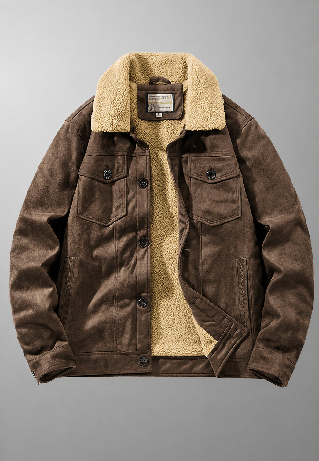 Veste pour homme effet daim avec doublure effet peau de mouton - Bruno