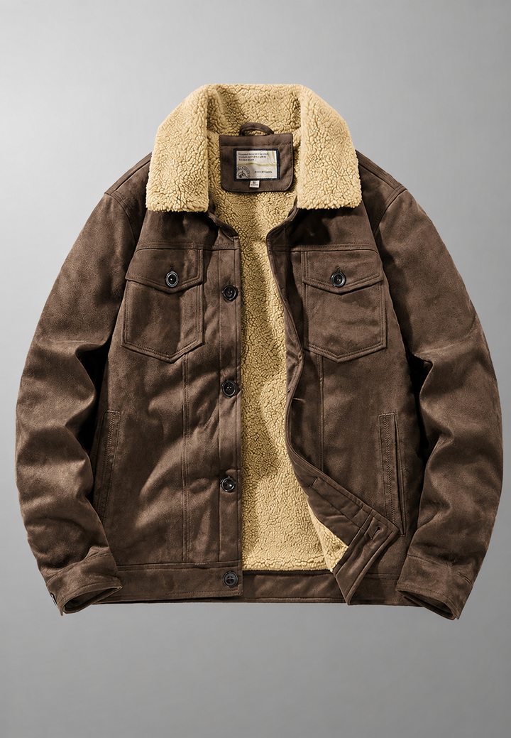 Veste pour homme effet daim avec doublure effet peau de mouton - Bruno