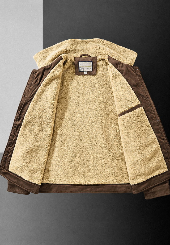 Veste pour homme effet daim avec doublure effet peau de mouton - Bruno
