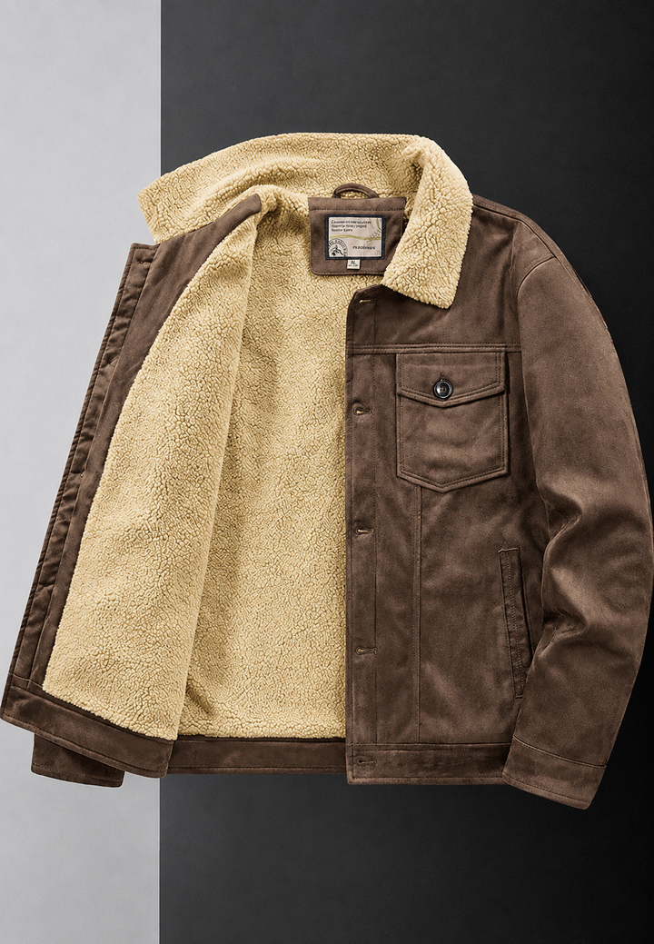 Veste pour homme effet daim avec doublure effet peau de mouton - Bruno