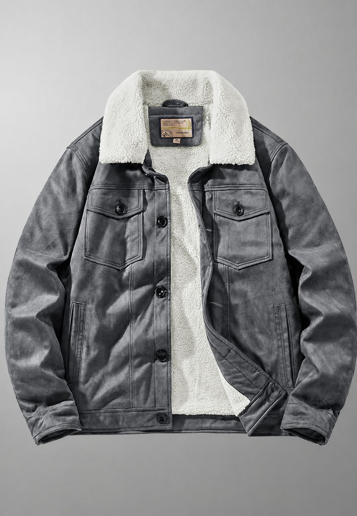 Veste pour homme effet daim avec doublure effet peau de mouton - Bruno