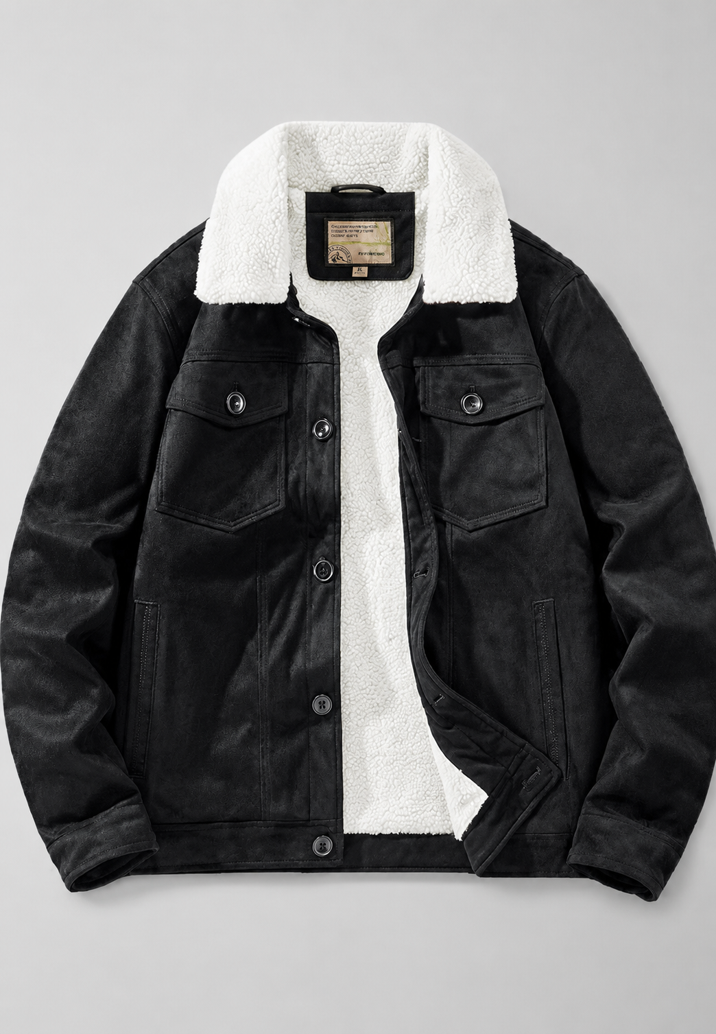 Veste pour homme effet daim avec doublure effet peau de mouton - Bruno