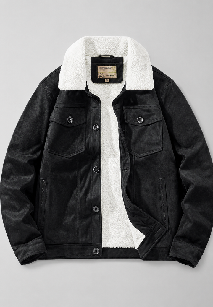 Veste pour homme effet daim avec doublure effet peau de mouton - Bruno