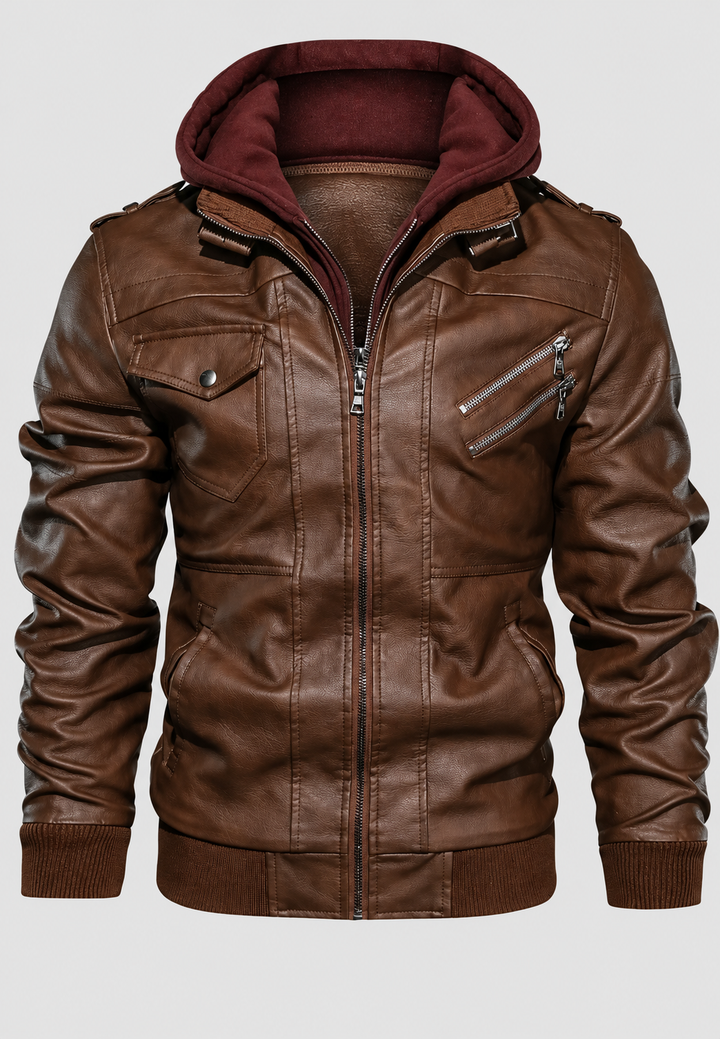 Blouson homme effet cuir à poches zippées - Dervan