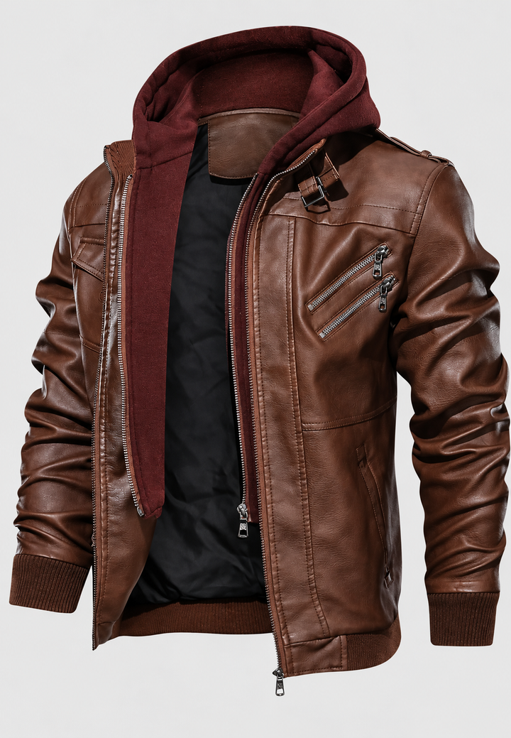 Blouson homme effet cuir à poches zippées - Dervan