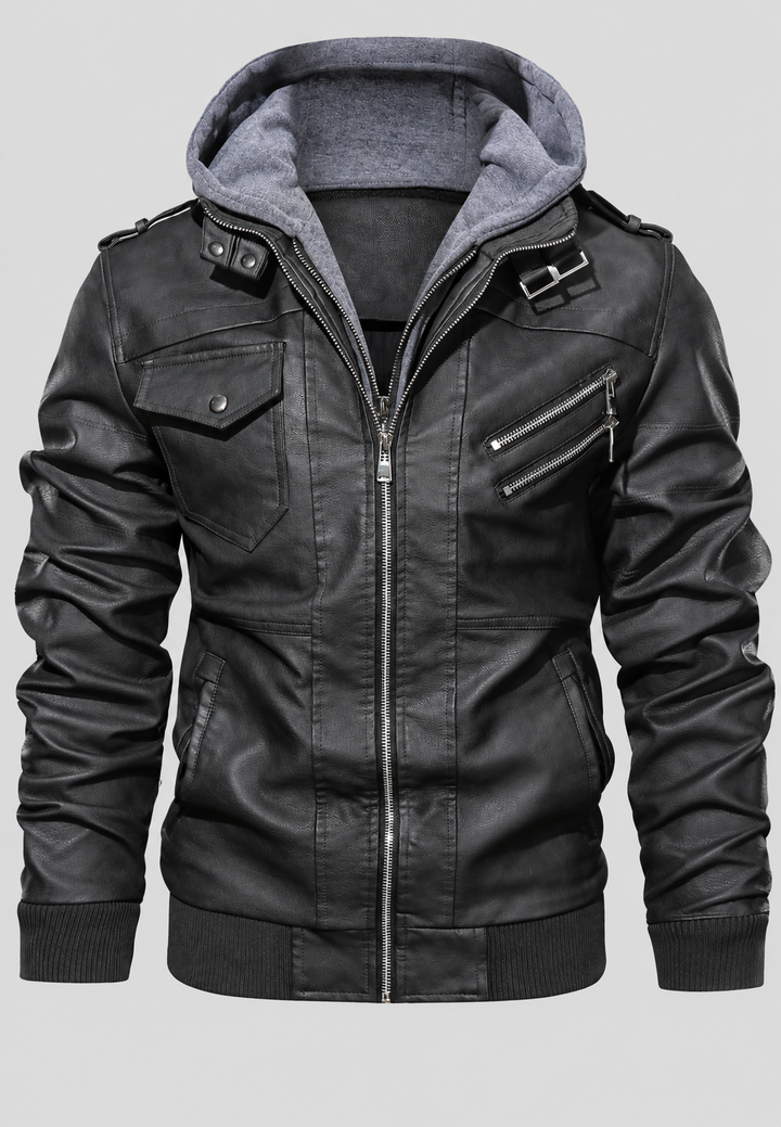 Blouson homme effet cuir à poches zippées - Dervan