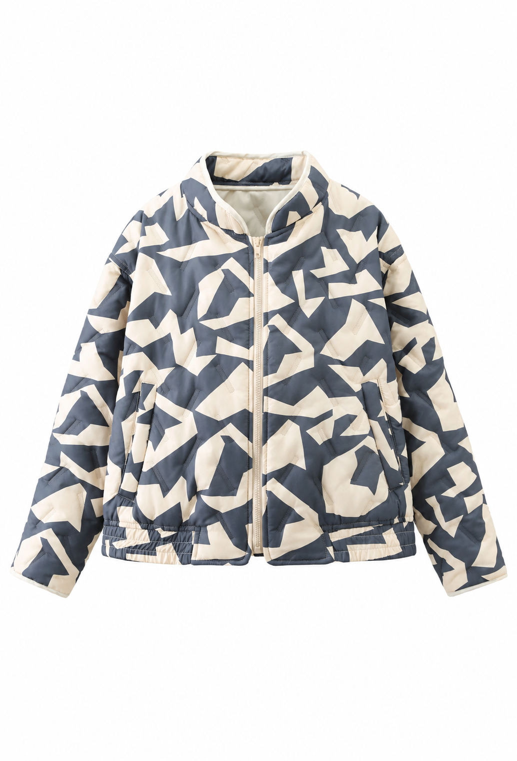 Blouson matelassé femme à motifs géométriques et fermeture zippée - Dorette