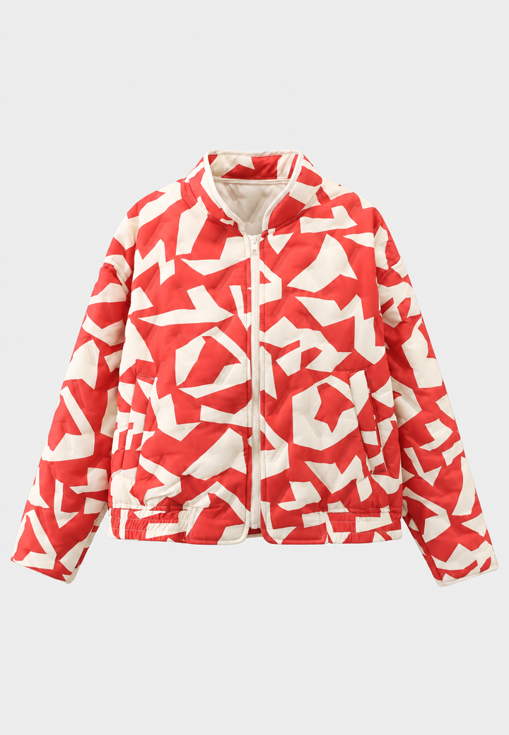 Blouson matelassé femme à motifs géométriques et fermeture zippée - Dorette