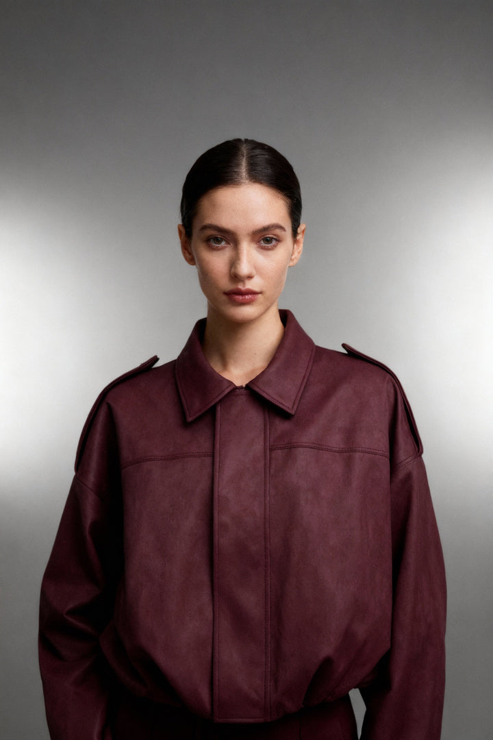 Blouson femme effet daim à col chemise - Alwina