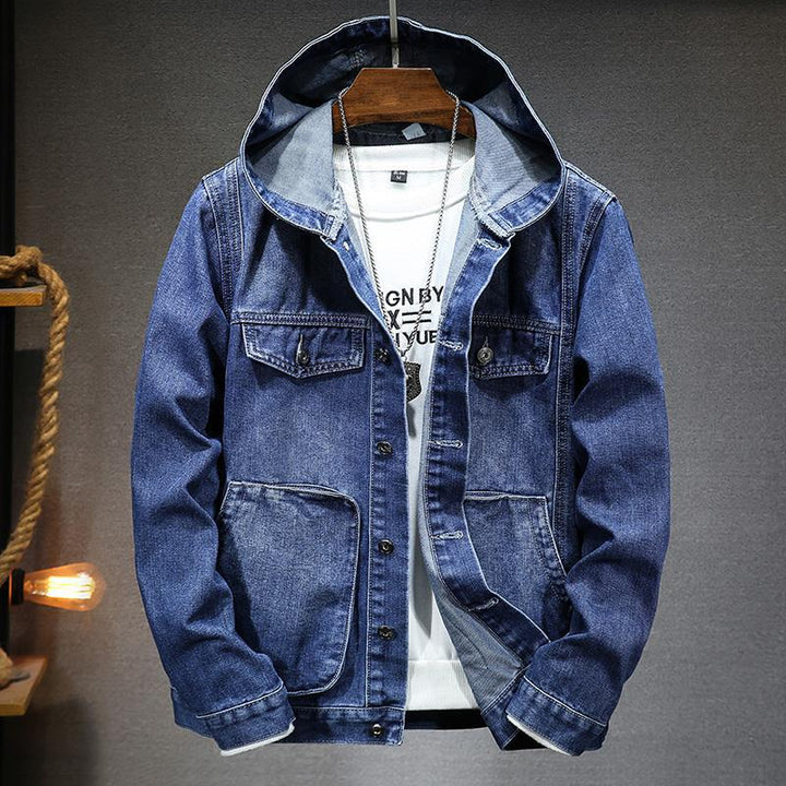 Veste en jean pour homme à capuche, effet délavé - Bennett