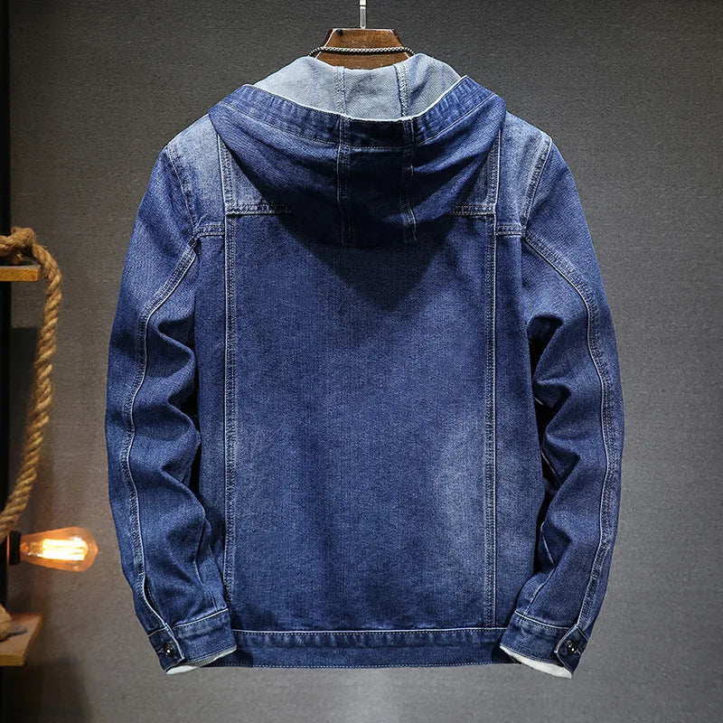 Veste en jean pour homme à capuche, effet délavé - Bennett