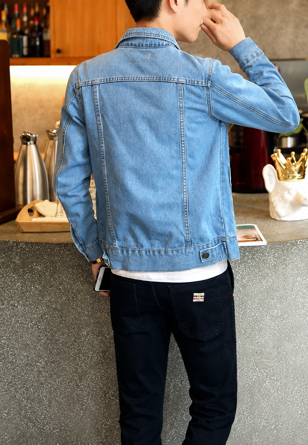 Veste en jean délavée avec poches à rabat - Stellan