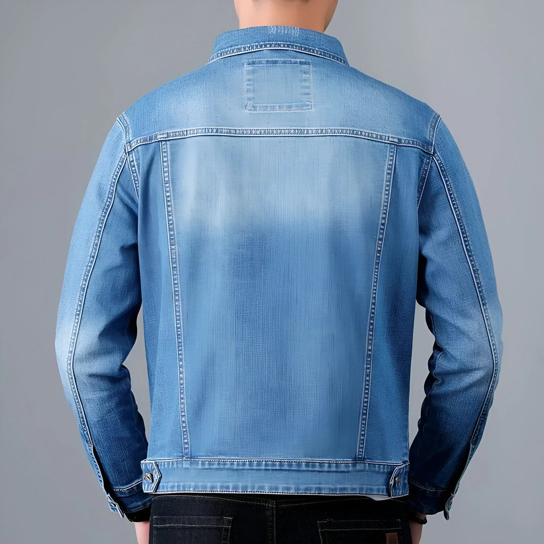 Veste en jean pour homme, effet délavé, poches à rabat - Armand
