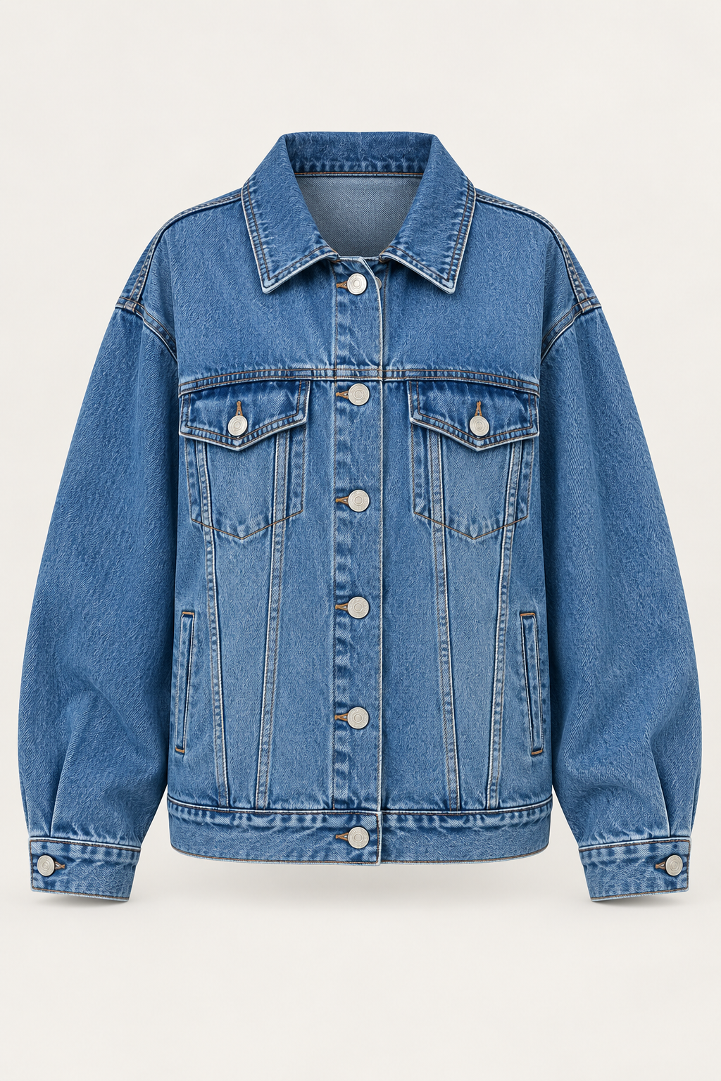 Veste en jean oversize pour femme avec poches à rabat - Camille