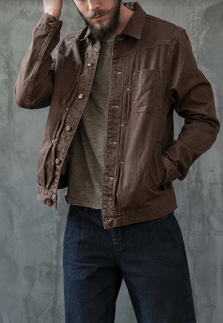 Veste de travail pour homme, effet délavé, poches avant - Arvid