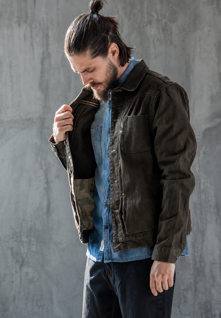 Veste de travail pour homme, effet délavé, poches avant - Arvid