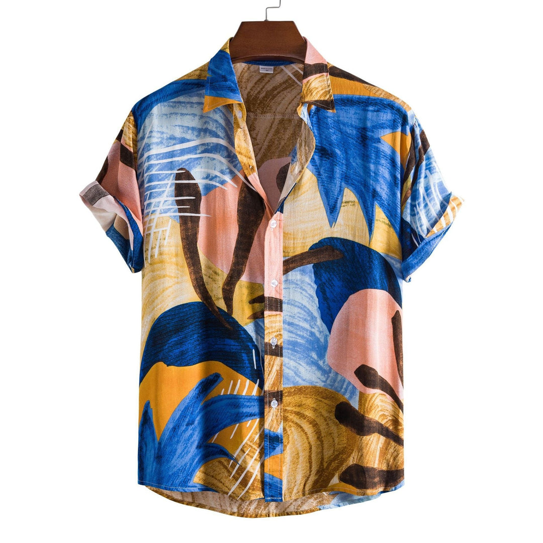 Chemise imprimée à manches courtes, légère et droite pour hommes - Elian