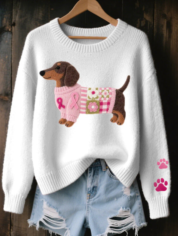 Pull à col ras du cou pour femmes avec motif graphique sur le devant - Halen
