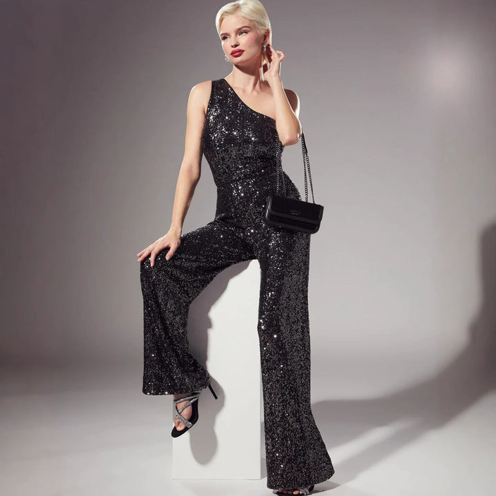 Combinaison asymétrique à paillettes pour femme - Narevia
