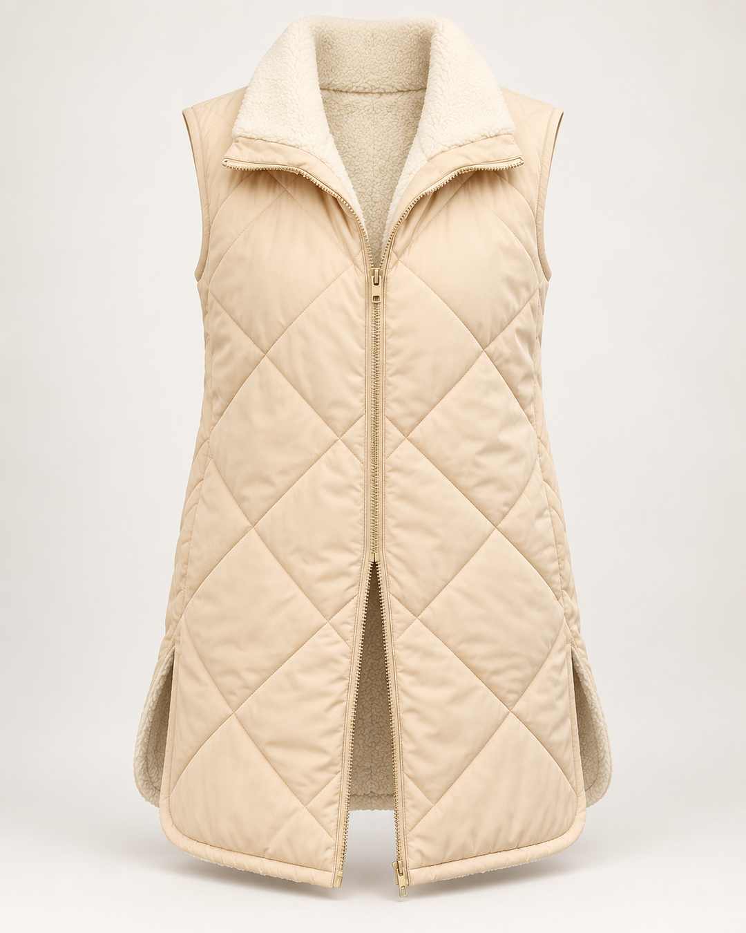 Gilet matelassé réversible pour femme, effet fourrure - Solange
