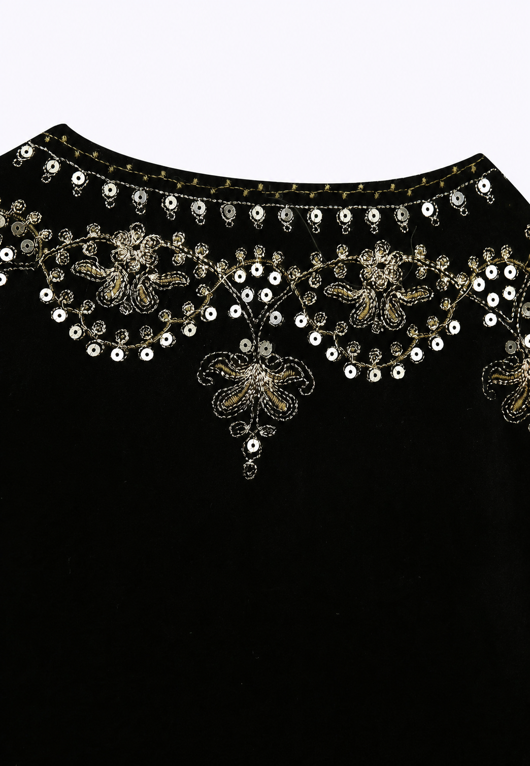 Gilet femme en velours à motifs floraux brodés - Celina