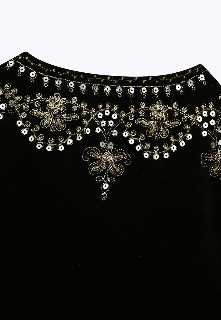 Gilet femme en velours à motifs floraux brodés - Celina