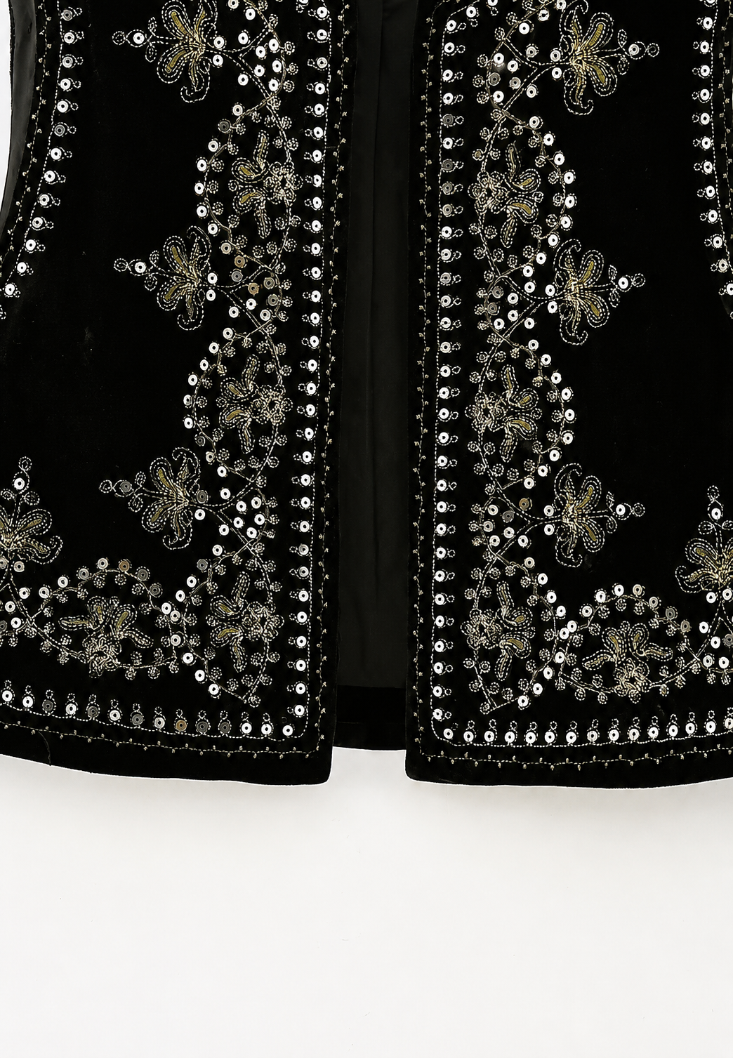 Gilet femme en velours à motifs floraux brodés - Celina