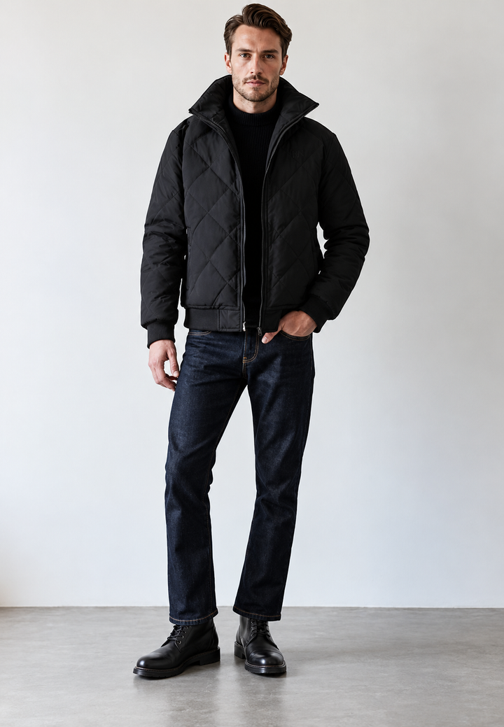 Veste matelassée pour homme à col montant, intérieur effet polaire - Valdemar