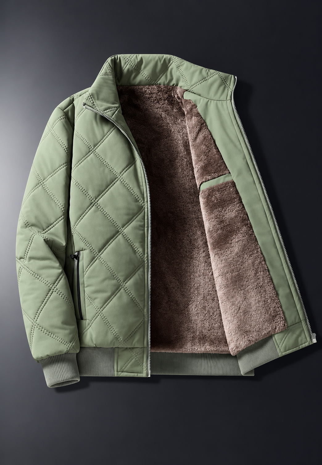 Veste matelassée pour homme à col montant, intérieur effet polaire - Valdemar