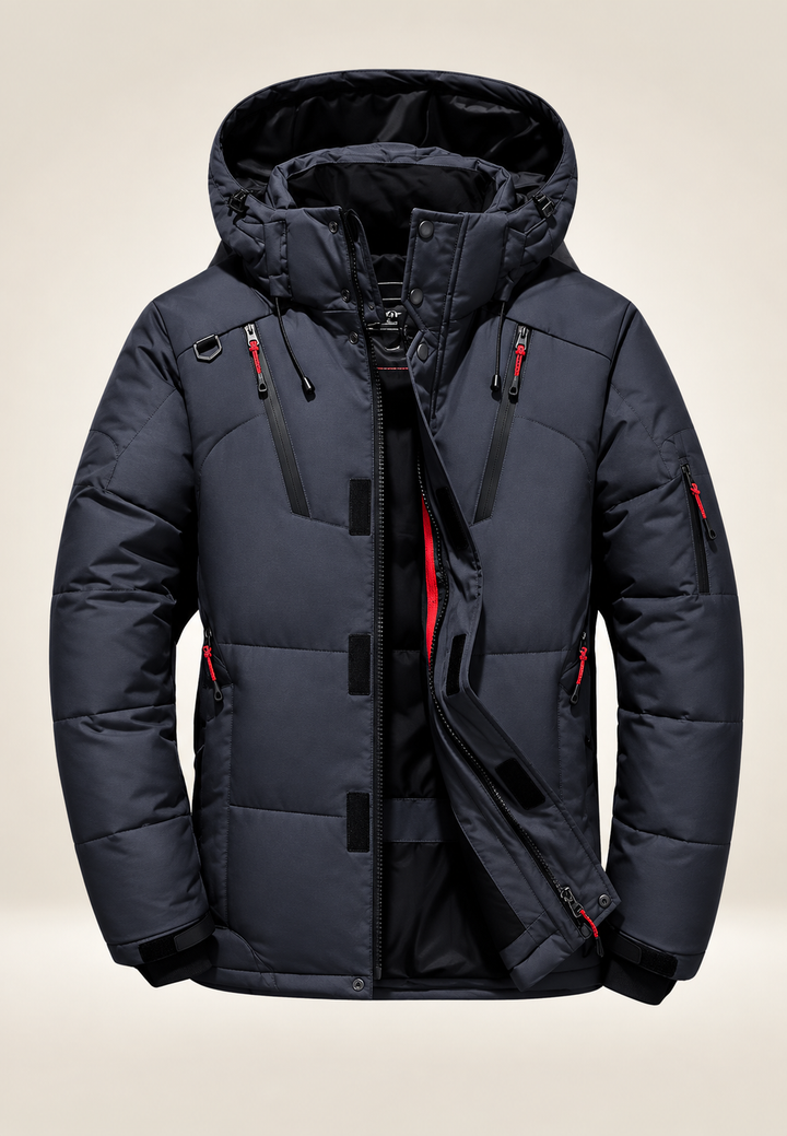 Veste matelassée outdoor homme à capuche et col montant - Stellan