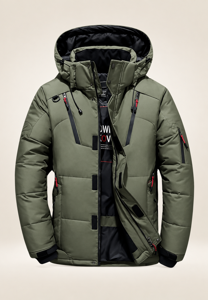 Veste matelassée outdoor homme à capuche et col montant - Stellan