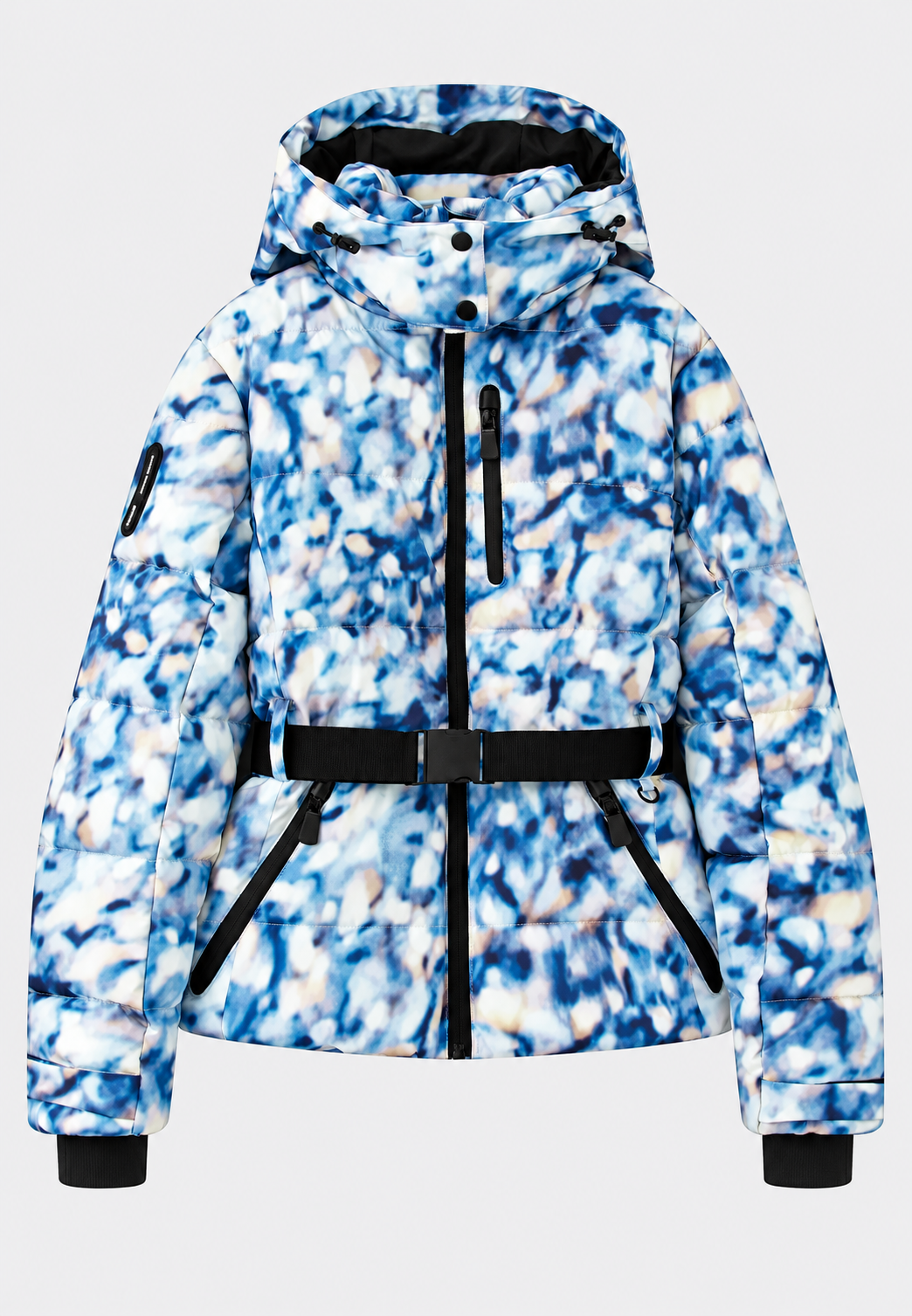 Veste matelassée femme à capuche, ceinture ajustable et poches zippées - Eliane