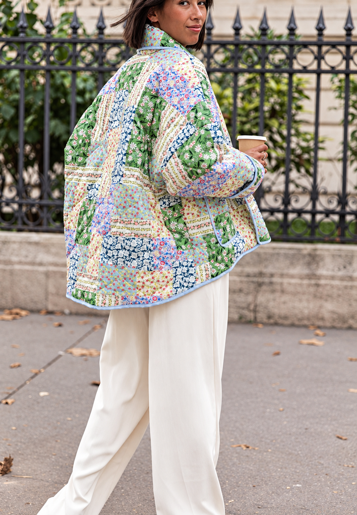 Veste matelassée femme à imprimés floraux assortis - Marielle