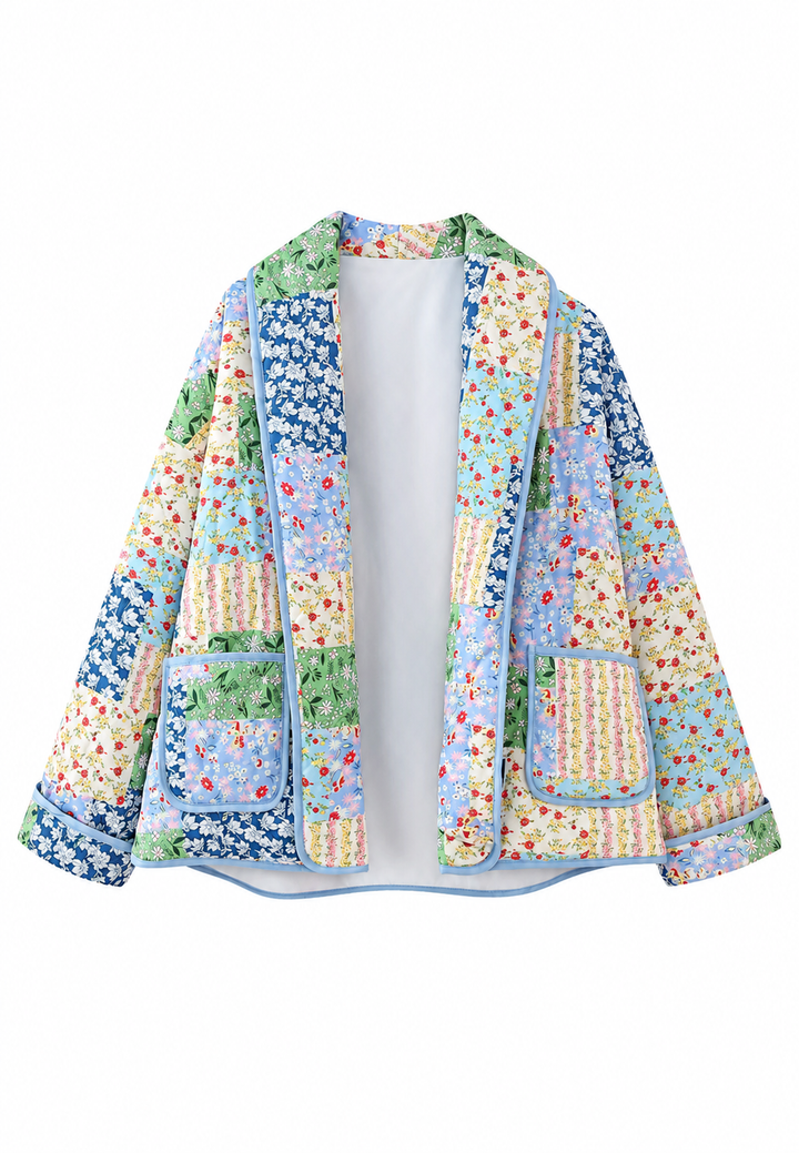 Veste matelassée femme à imprimés floraux assortis - Marielle